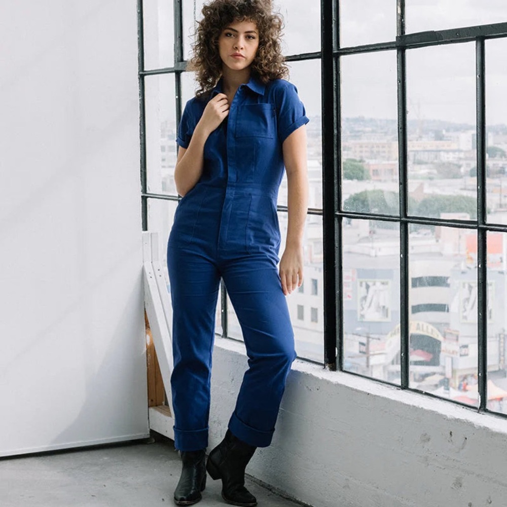 NWT Atwyld Pit Crew Jumpsuit XS Retro Blue